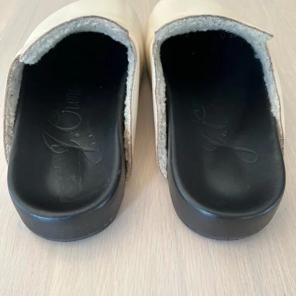 NEW J. Crew Pacific sherpa lined leather clogs/mules - Picture 3 of 5